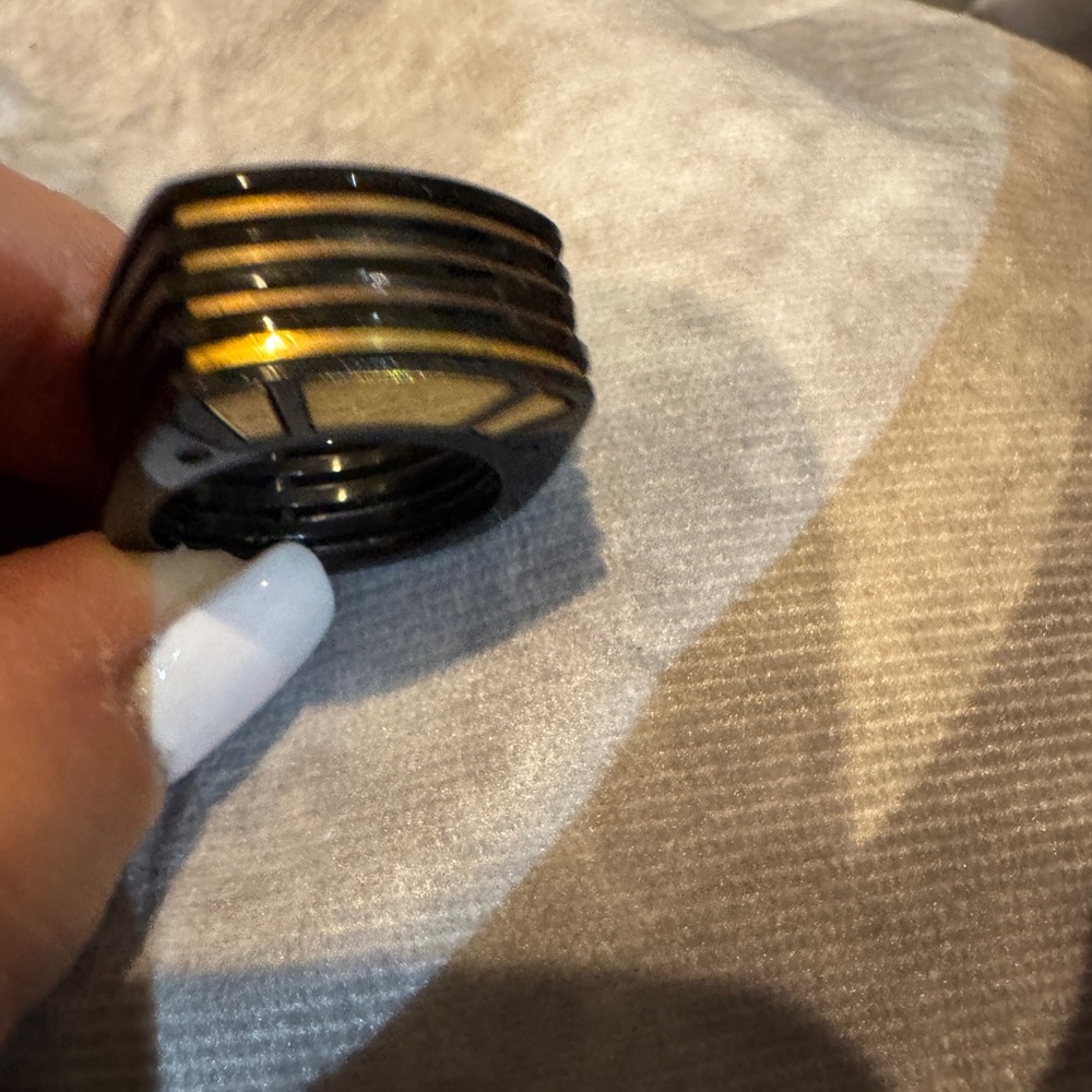 Ring Zoppini‎ ring  black/ Gold men or women's. Size 10